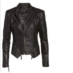 Faux Leather Black Biker Jacket
